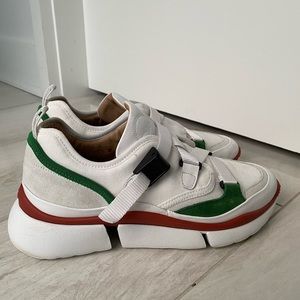 Chloé Sonnie Low Top Suede & Calfskin Sneakers